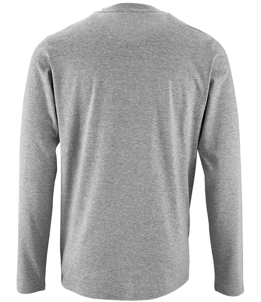 SOL'S Imperial Long Sleeve T-Shirt in Grey Marl, back view