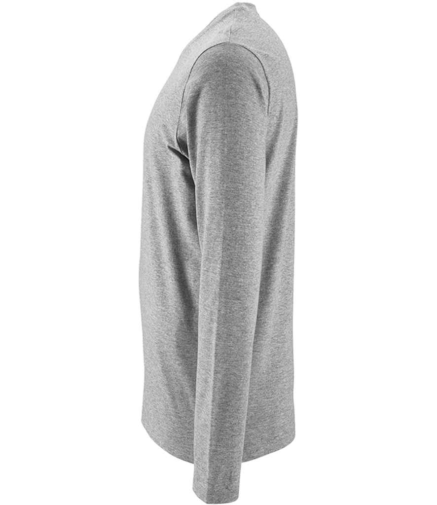 SOL'S Imperial Long Sleeve T-Shirt in Grey Marl, side view