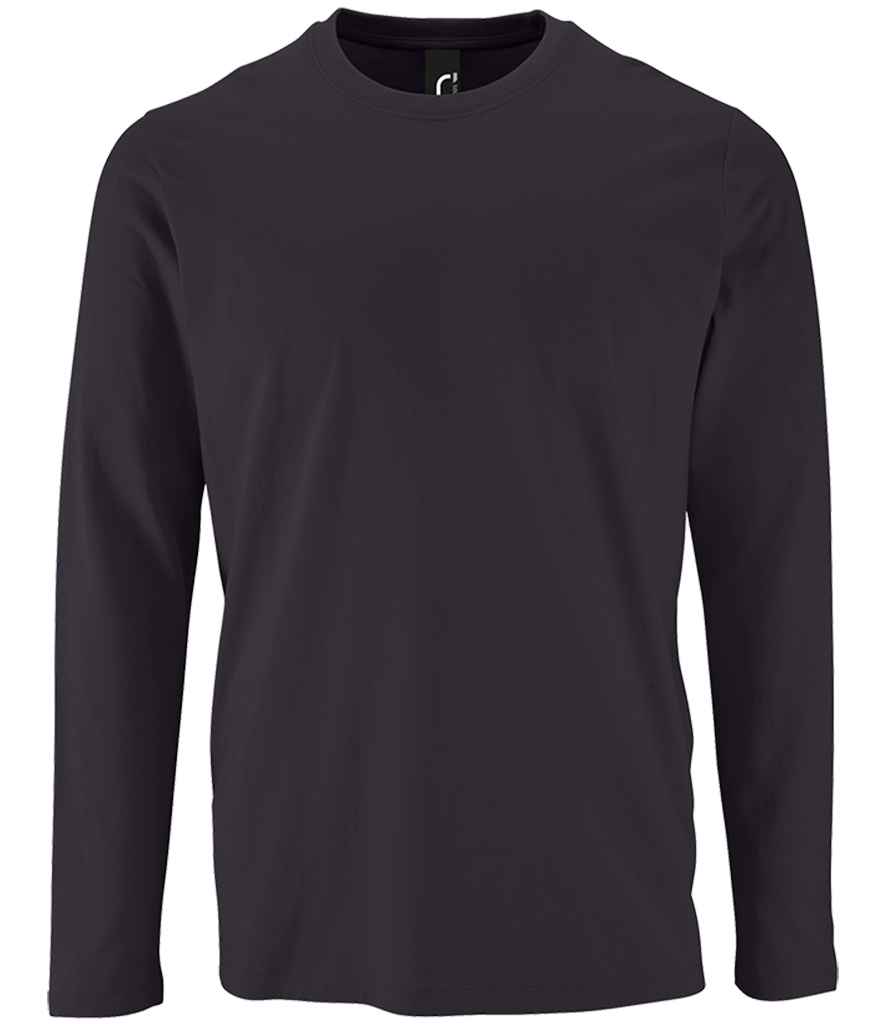SOL'S Imperial Long Sleeve T-Shirt in Mouse Grey, front view