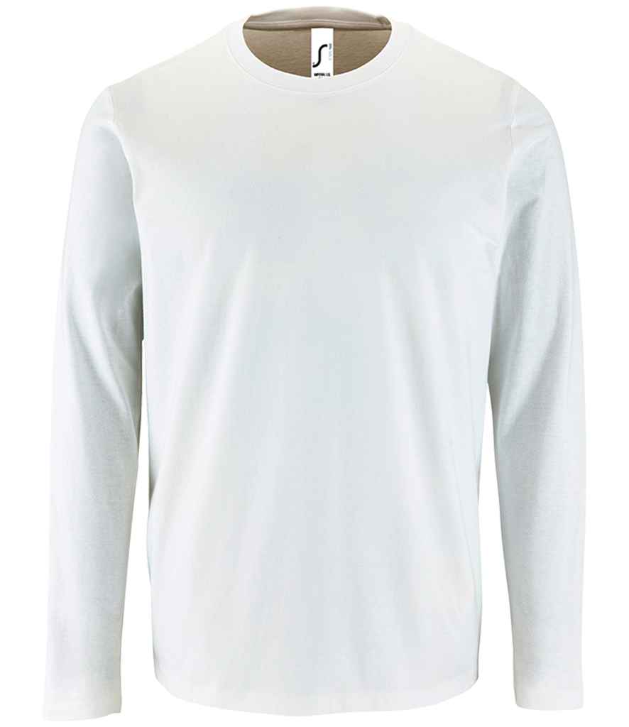 SOL'S Imperial Long Sleeve T-Shirt in White, front view