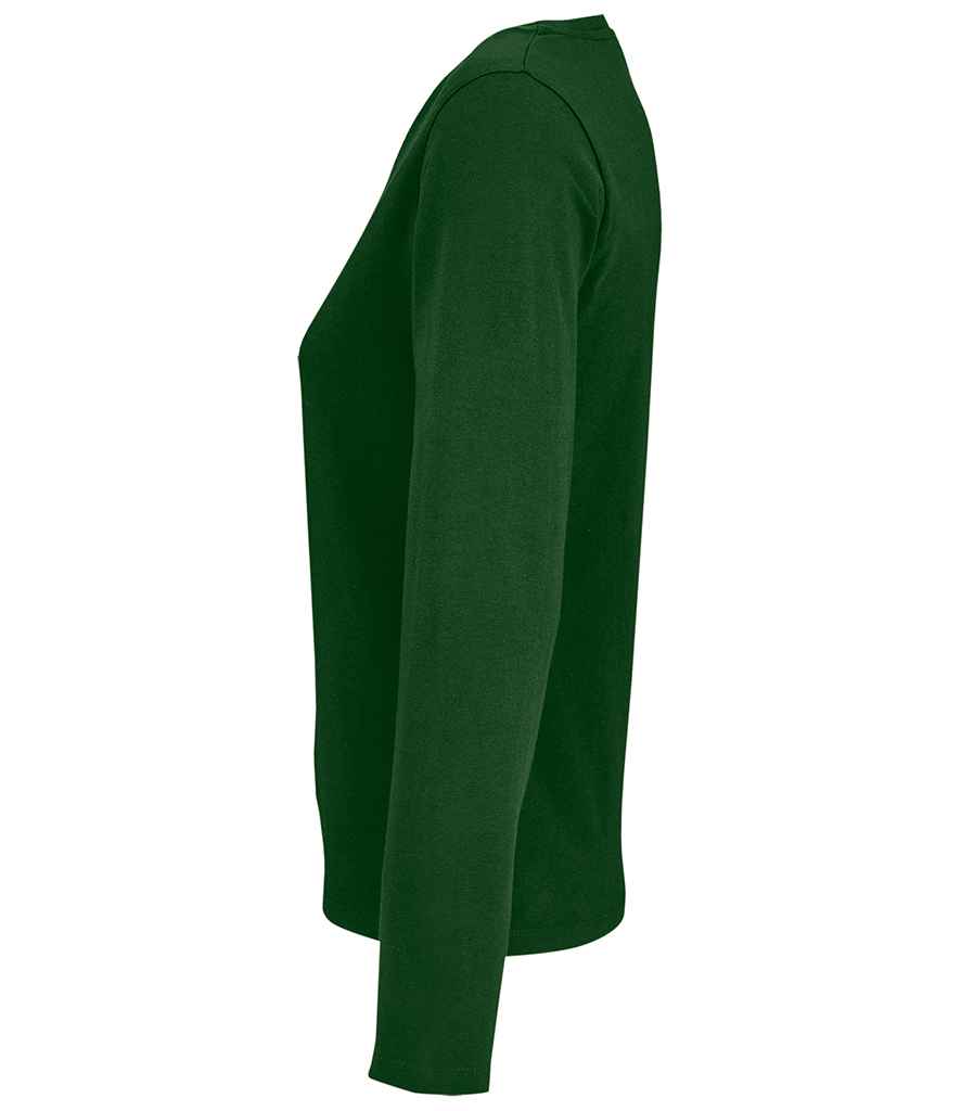 SOL'S Ladies Imperial Long Sleeve T-Shirt in Bottle Green, side view