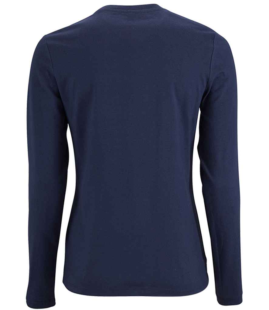 SOL'S Ladies Imperial Long Sleeve T-Shirt in French Navy, back view