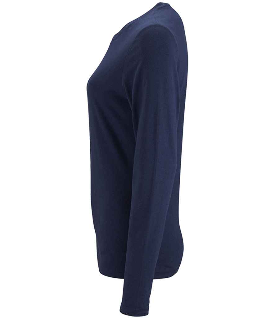 SOL'S Ladies Imperial Long Sleeve T-Shirt in French Navy, side view