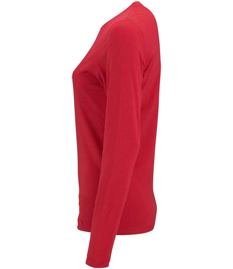 SOL'S Ladies Imperial Long Sleeve T-Shirt in Red, side view