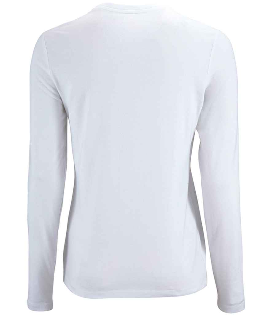 SOL'S Ladies Imperial Long Sleeve T-Shirt in White, back view