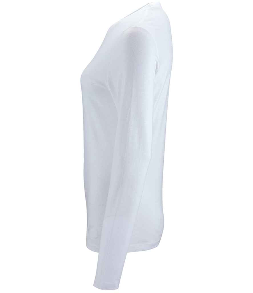 SOL'S Ladies Imperial Long Sleeve T-Shirt in White, side view