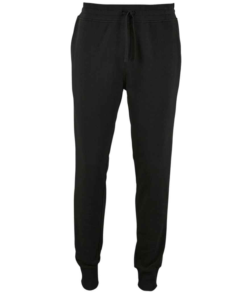 SOL'S Jake Slim Fit Jog Pants in Black, front view
