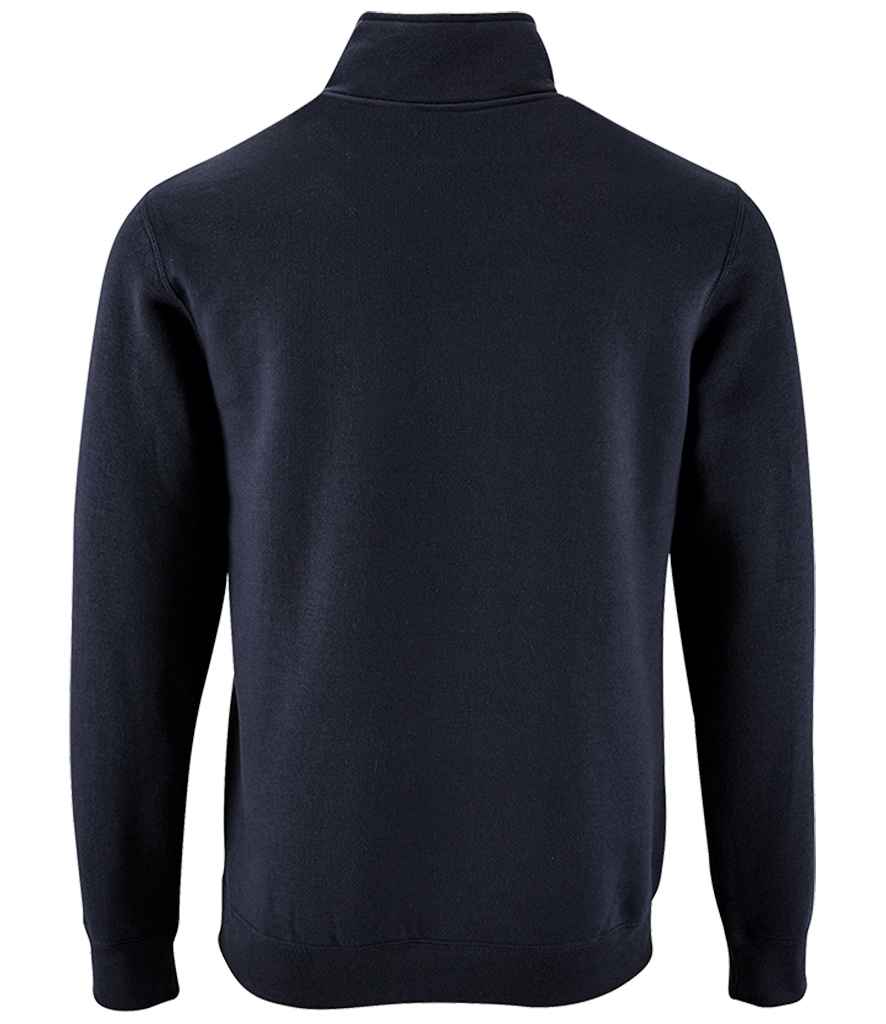 SOL'S Stan Contrast Zip Neck Sweatshirt in French Navy, back view