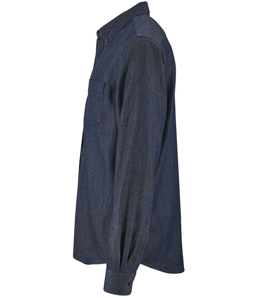 SOL'S Barry Long Sleeve Denim Shirt in Denim Brut, side view