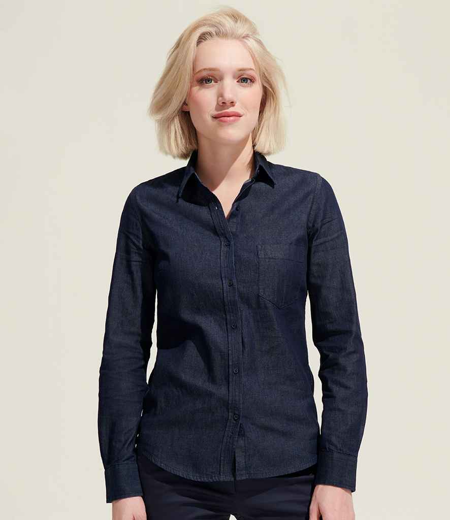 SOL'S Ladies Barry Denim Shirt in Denim Brut