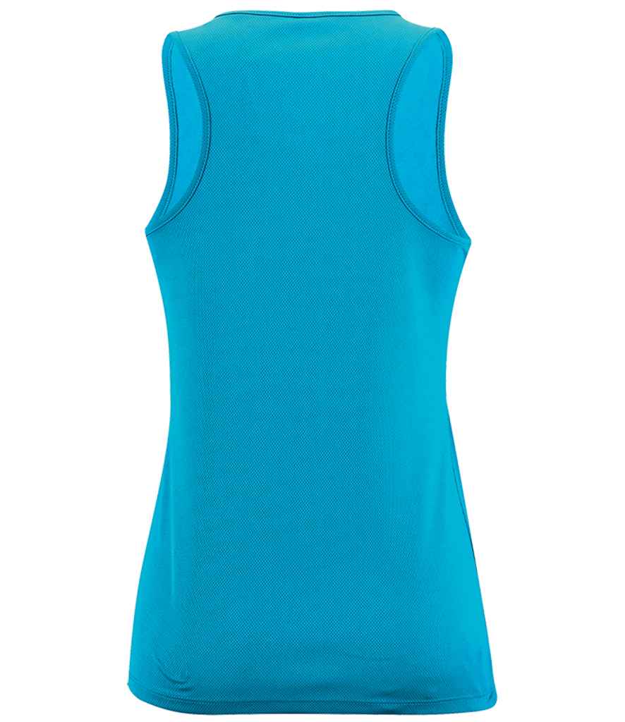 SOL'S Ladies Sporty Performance Tank Top in Aqua, back view