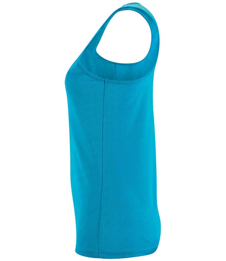 SOL'S Ladies Sporty Performance Tank Top in Aqua, side view