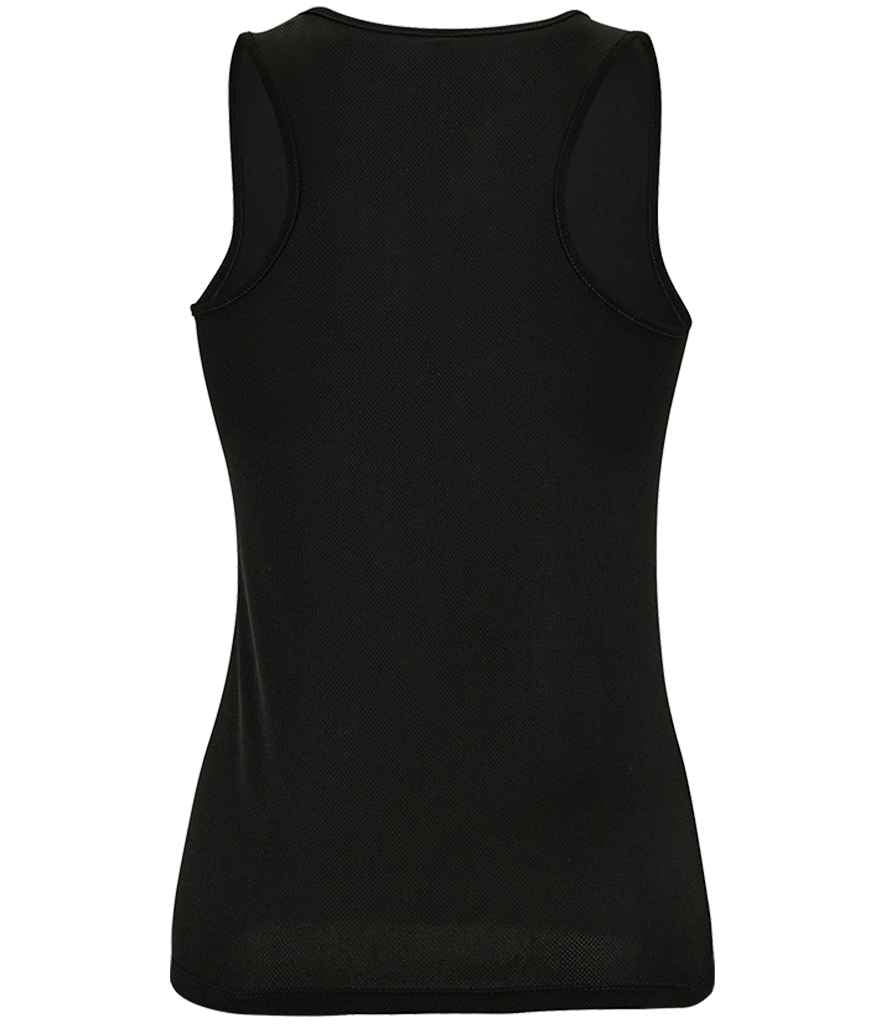 SOL'S Ladies Sporty Performance Tank Top in Black, back view