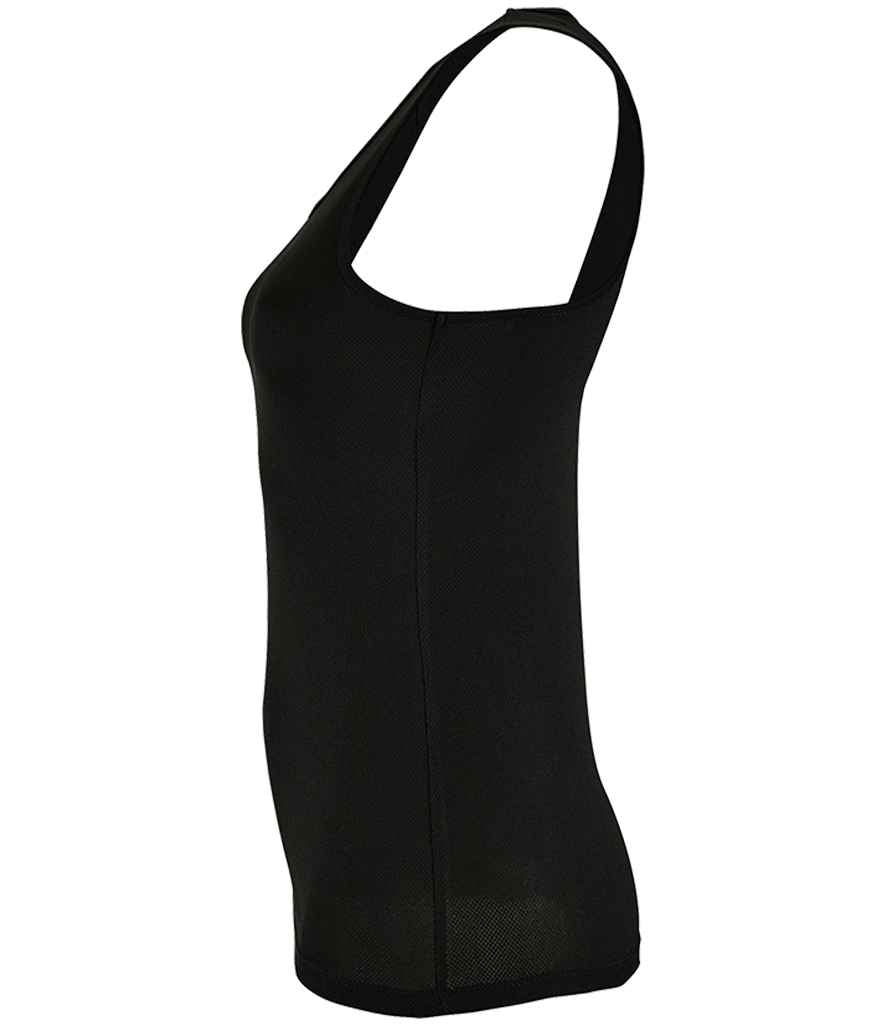 SOL'S Ladies Sporty Performance Tank Top in Black, side view