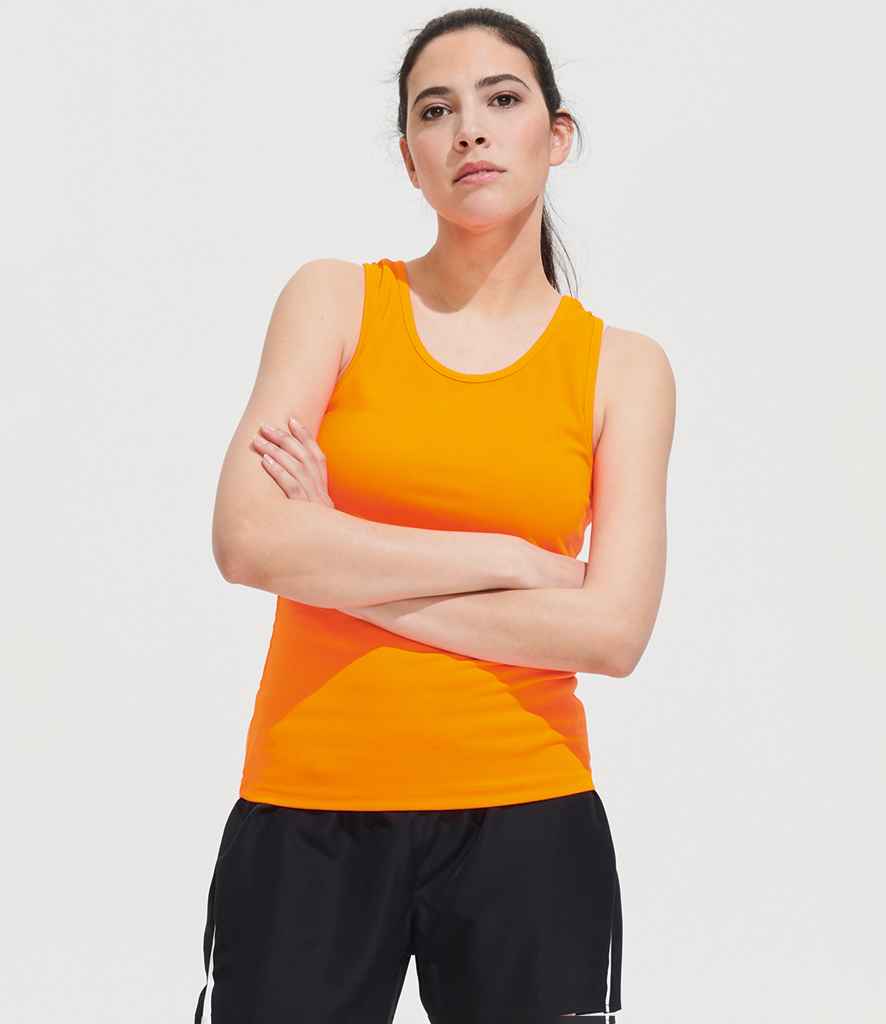 SOL'S Ladies Sporty Performance Tank Top in Neon Yellow