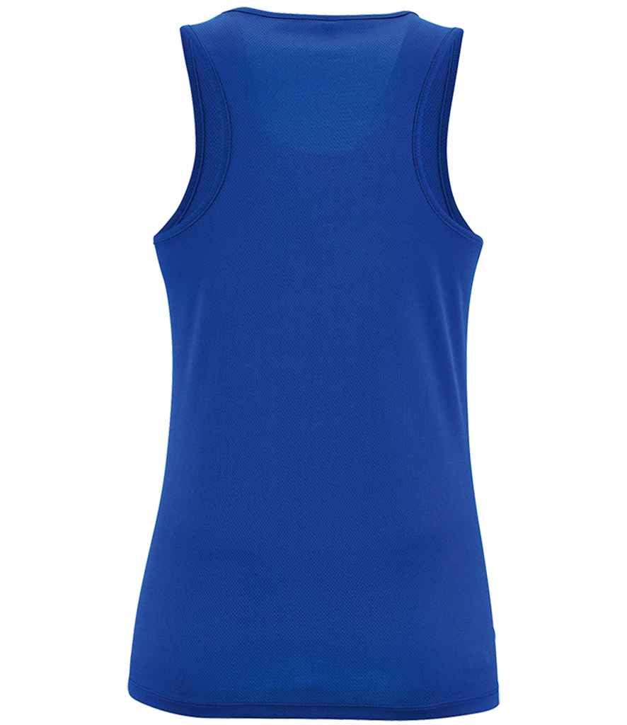 SOL'S Ladies Sporty Performance Tank Top in Royal Blue, back view
