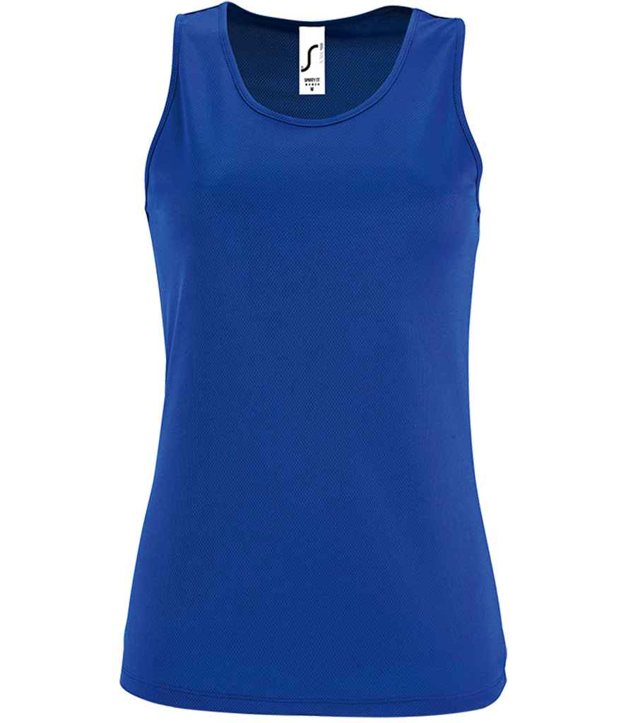 SOL'S Ladies Sporty Performance Tank Top in Royal Blue, front view