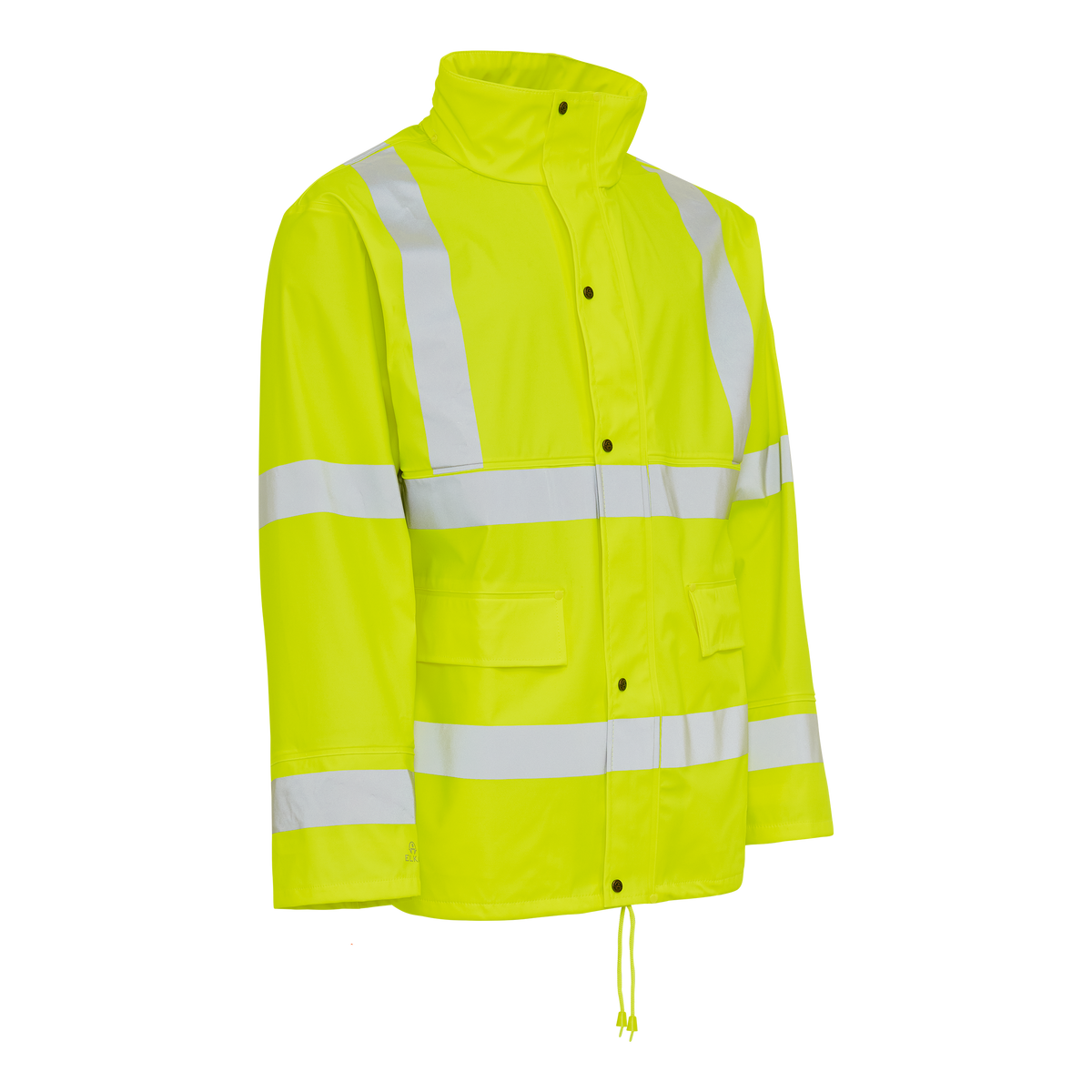 ELKA Rainwear Dry Zone Visible PU Rain Jacket Hi-Vis with Reflective Stripes in Fl. Yellow