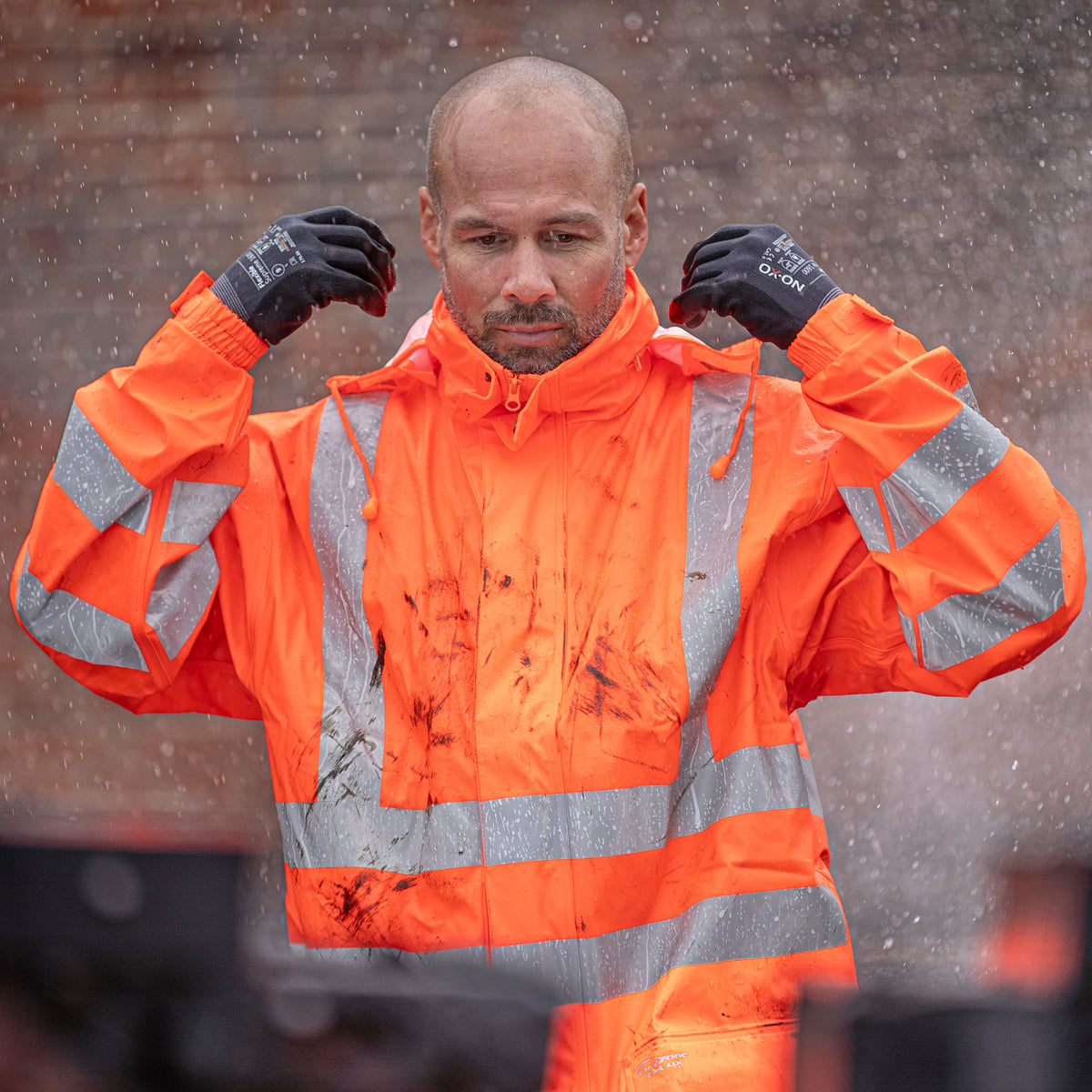 ELKA Rainwear Dry Zone Visible Jacket extra length in Fl. Orange