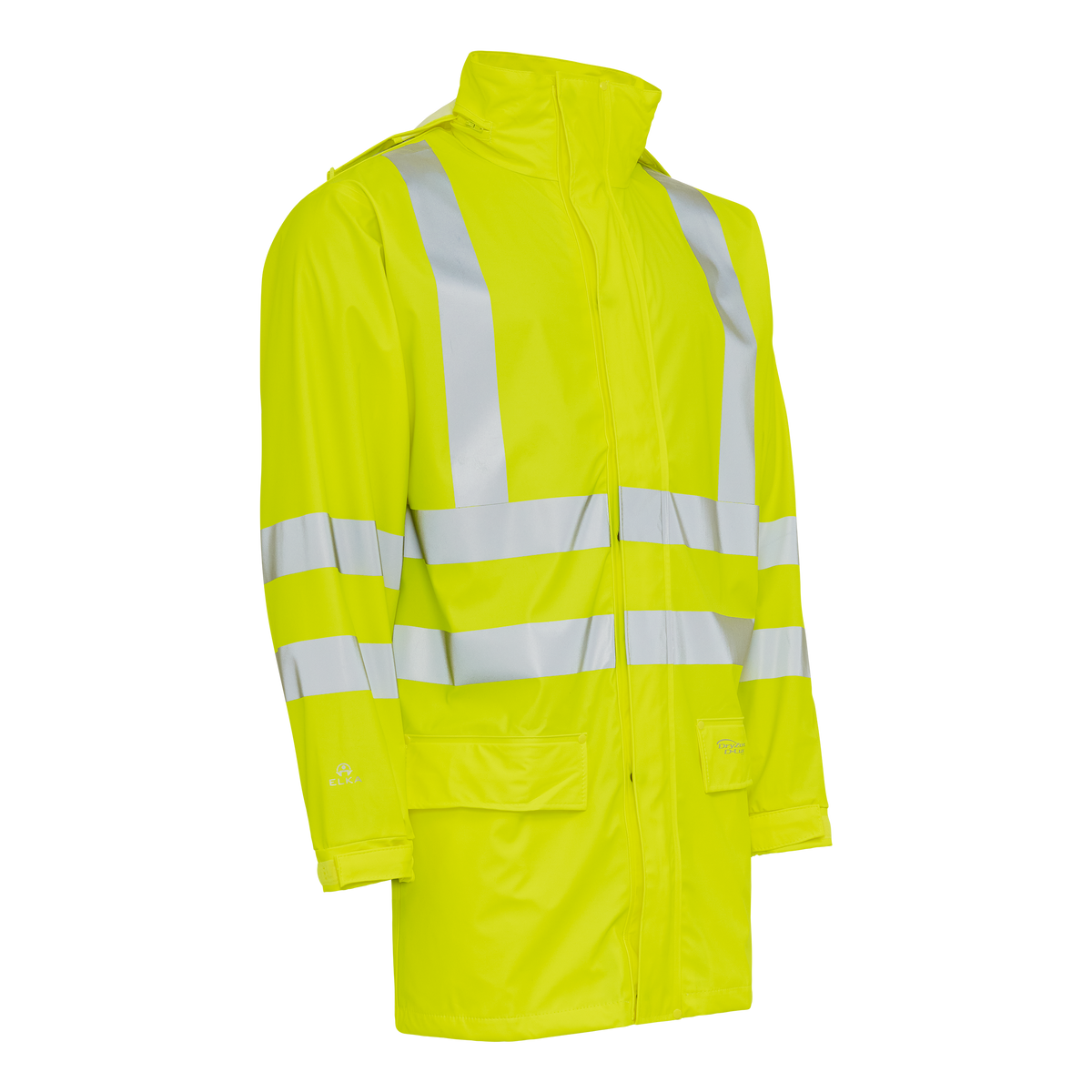ELKA Rainwear Dry Zone Visible Jacket extra length in Fl. Yellow