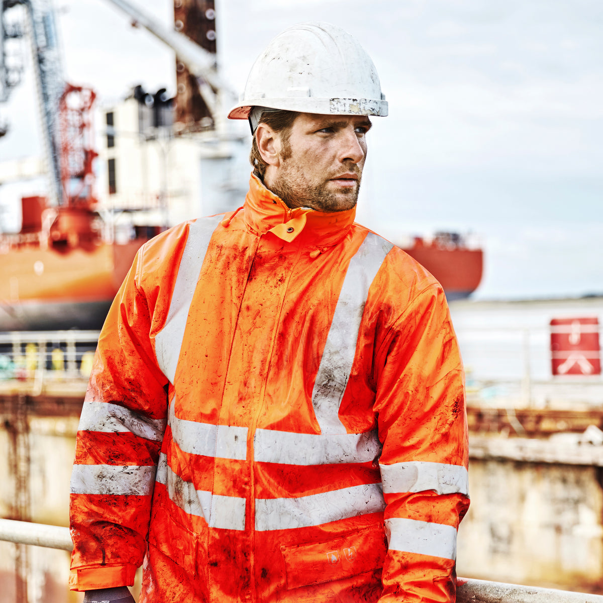 ELKA Rainwear Securetech Multinorm visible Pu Jacket in Fl. Orange