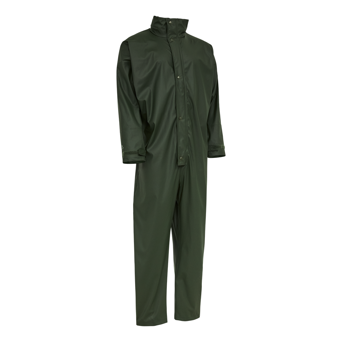 ELKA Rainwear Dry Zone PU Coverall with hood in Olive, front view