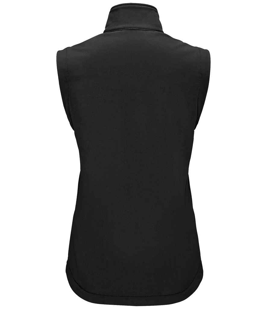 SOL'S Ladies Race Soft Shell Bodywarmer in Black, back view
