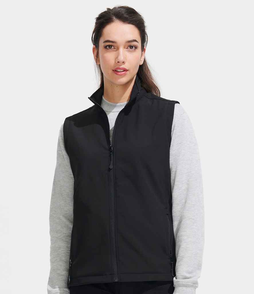SOL'S Ladies Race Soft Shell Bodywarmer in Black