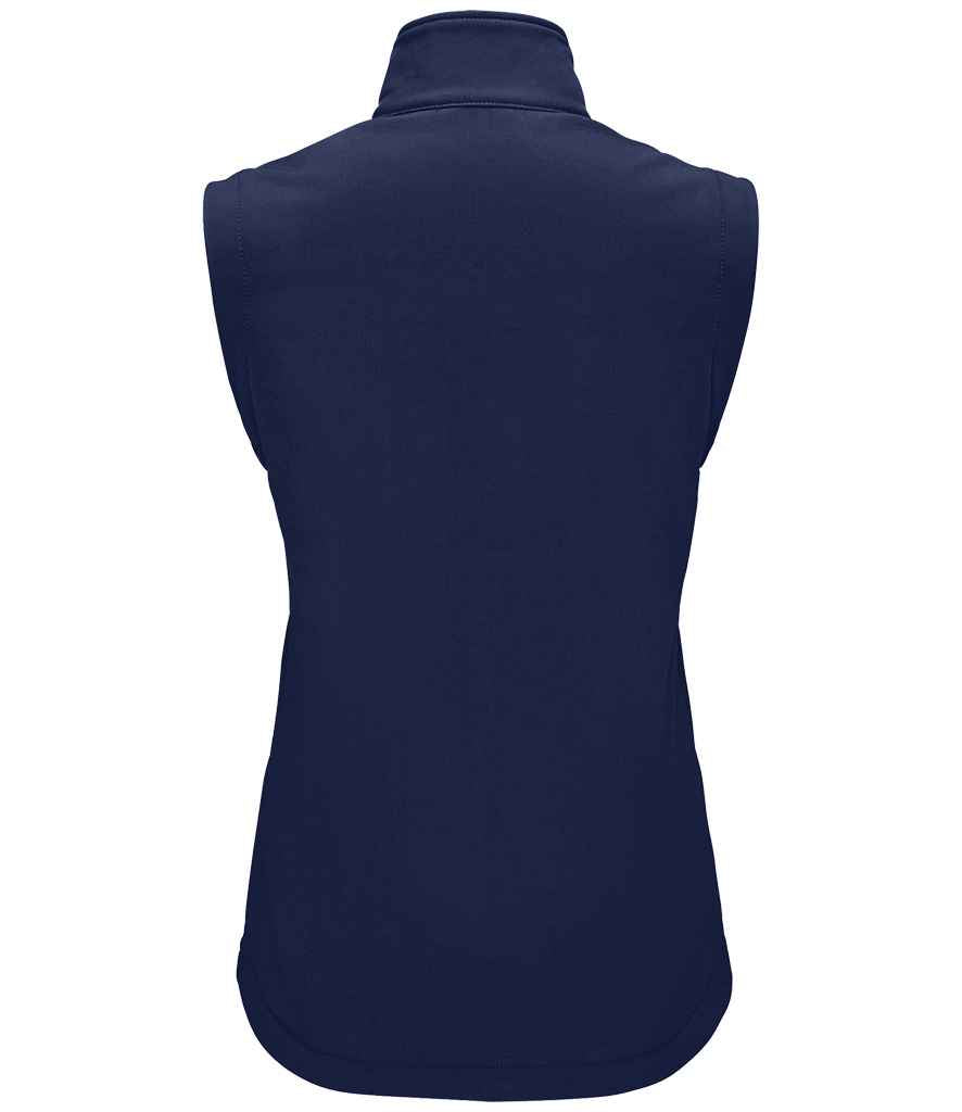 SOL'S Ladies Race Soft Shell Bodywarmer in French Navy, back view