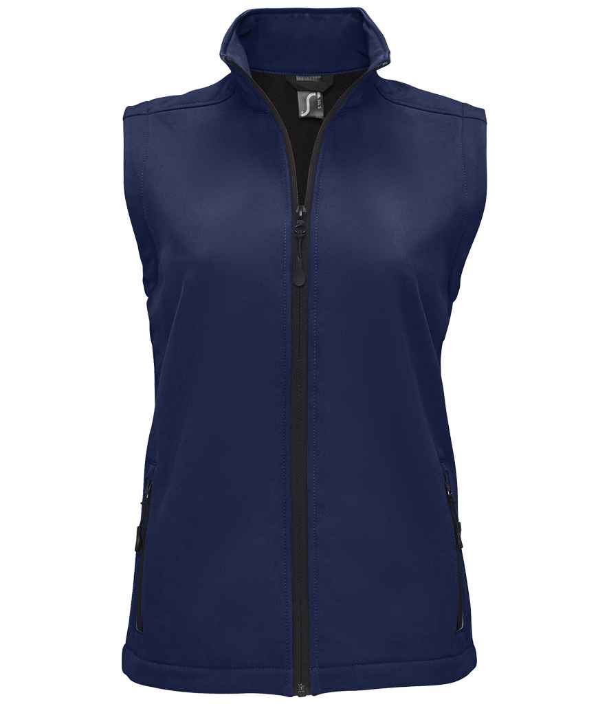 SOL'S Ladies Race Soft Shell Bodywarmer in French Navy, front view