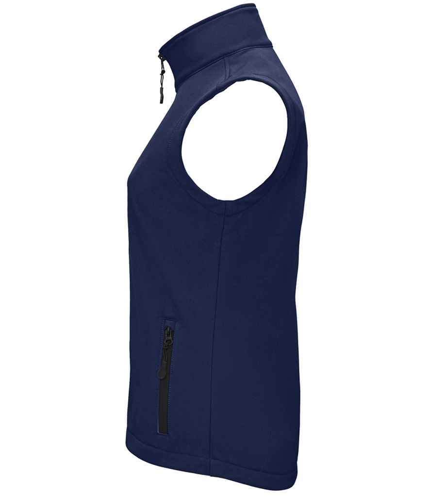 SOL'S Ladies Race Soft Shell Bodywarmer in French Navy, side view
