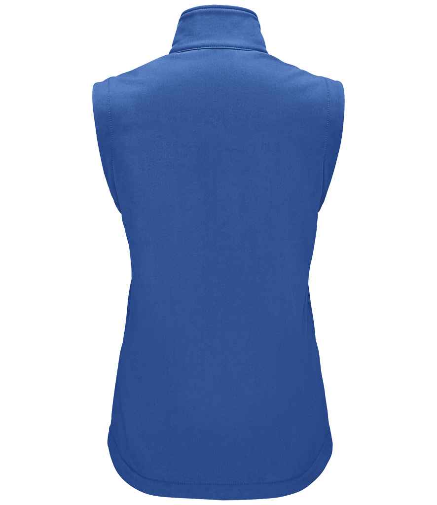 SOL'S Ladies Race Soft Shell Bodywarmer in Royal Blue, back view