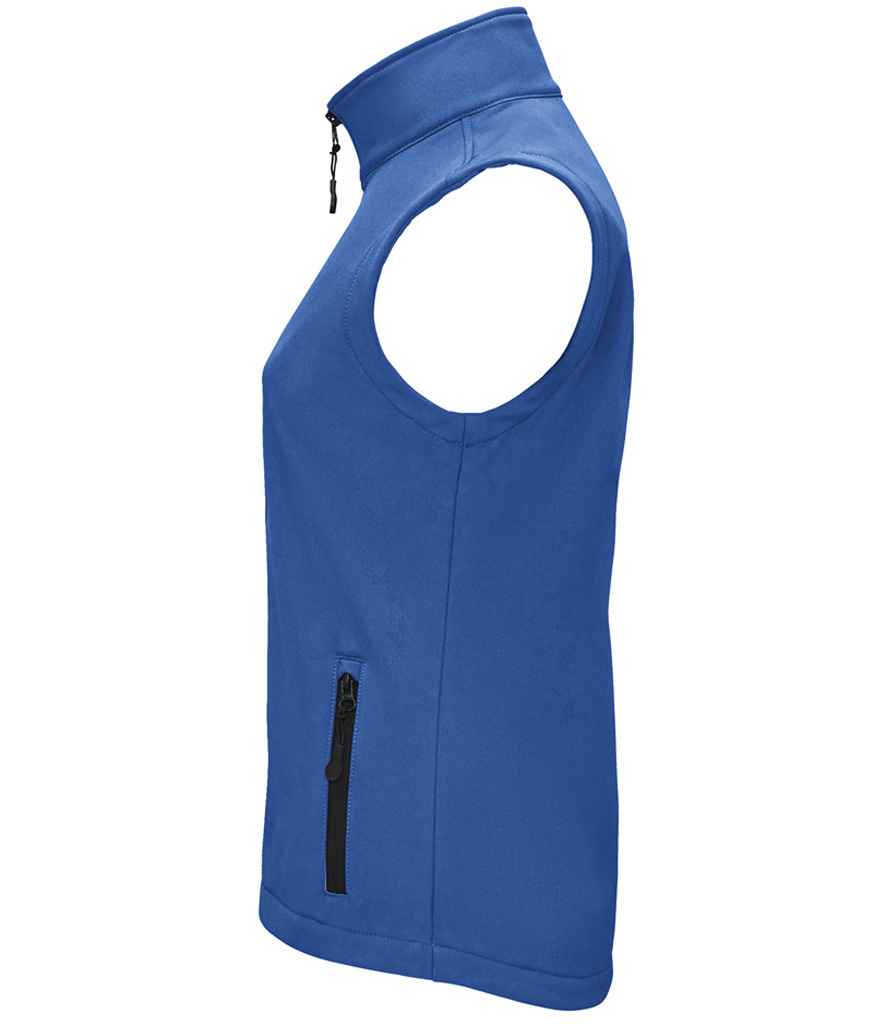 SOL'S Ladies Race Soft Shell Bodywarmer in Royal Blue, side view