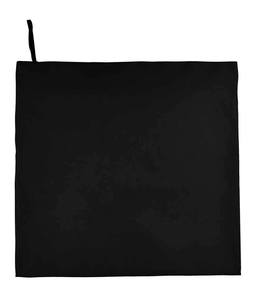 SOL'S Atoll 100 Microfibre Bath Sheet in Black, front view