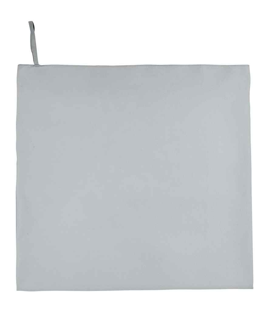 SOL'S Atoll 100 Microfibre Bath Sheet in Pure Grey, front view