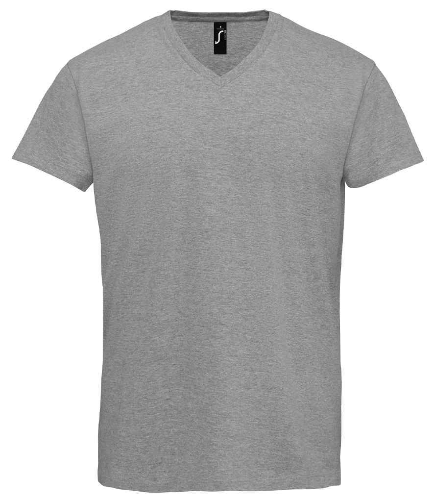 SOL'S Imperial V Neck T-Shirt in Grey Marl, front view