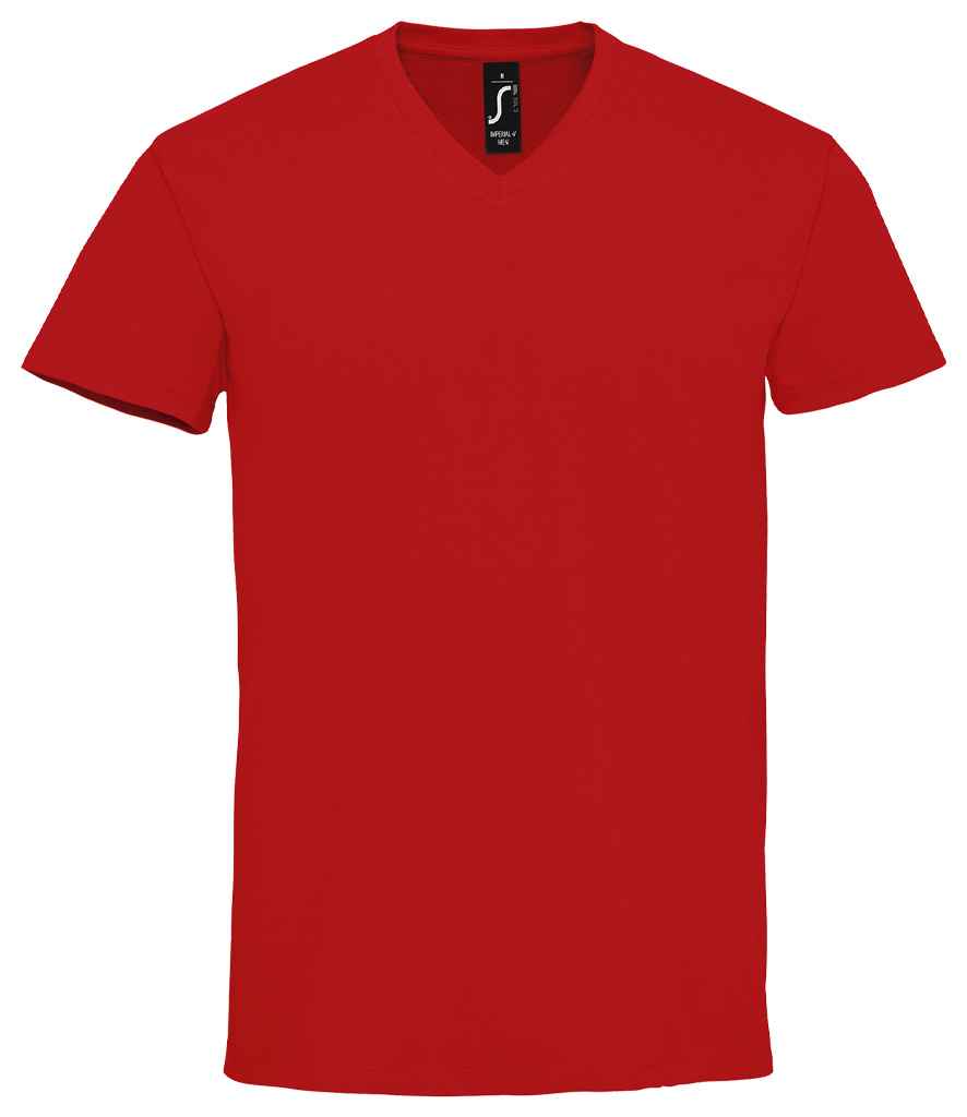 SOL'S Imperial V Neck T-Shirt in Red, front view