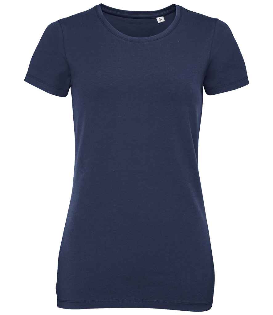 SOL'S Ladies Millenium Stretch T-Shirt in French Navy, front view