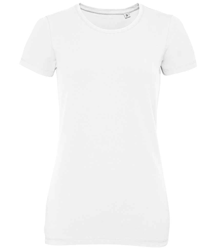 SOL'S Ladies Millenium Stretch T-Shirt in White, front view