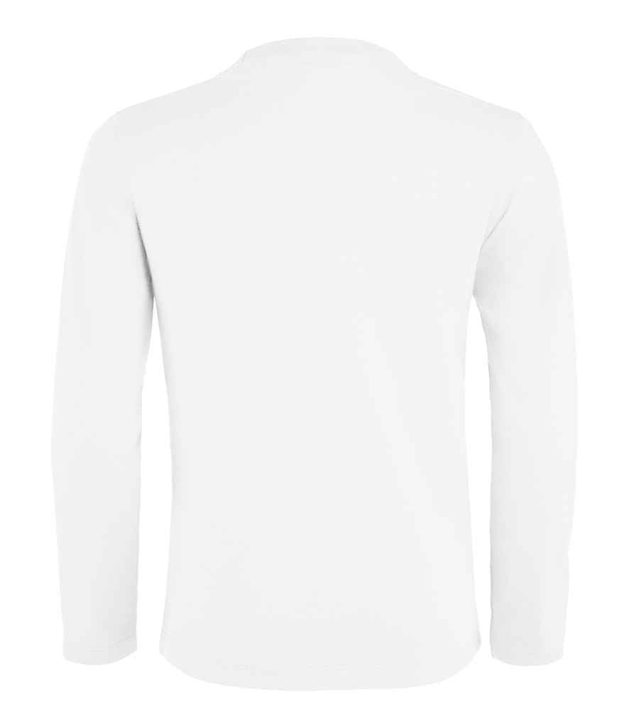 SOL'S Kids Imperial Long Sleeve T-Shirt in White, back view