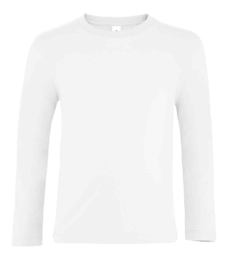 SOL'S Kids Imperial Long Sleeve T-Shirt in White, front view