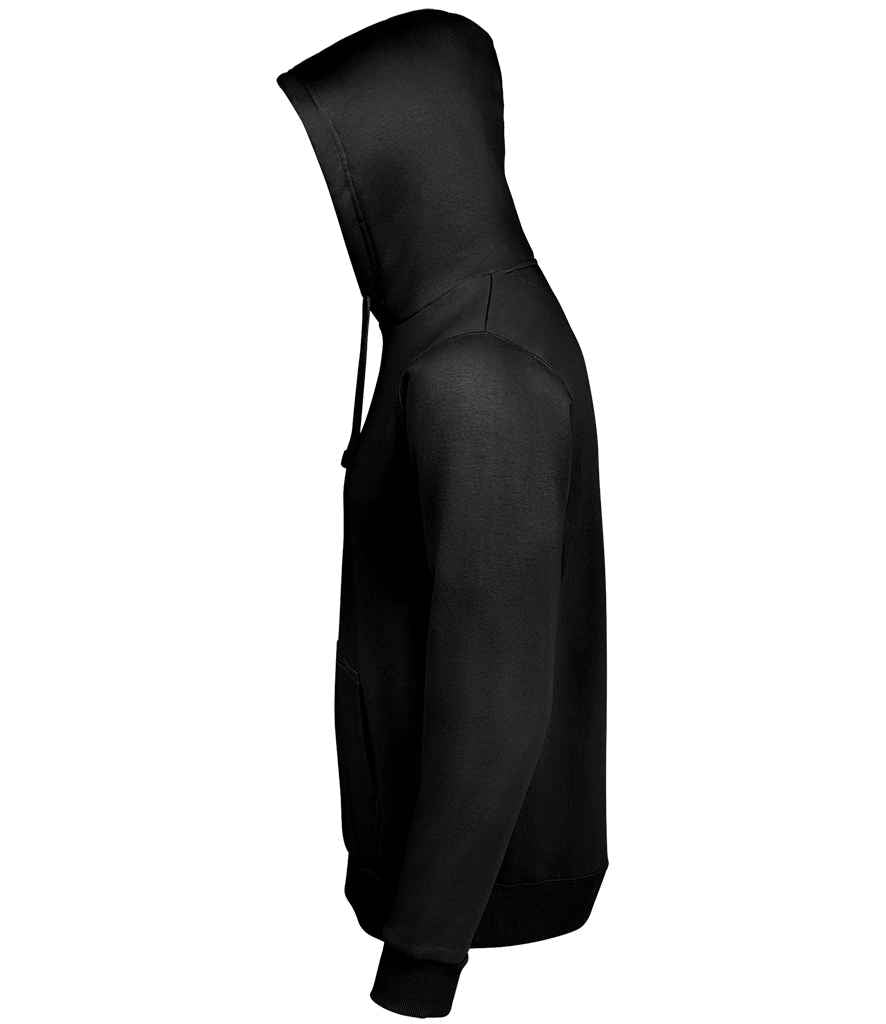 SOL'S Unisex Spencer Hooded Sweatshirt in Black, side view