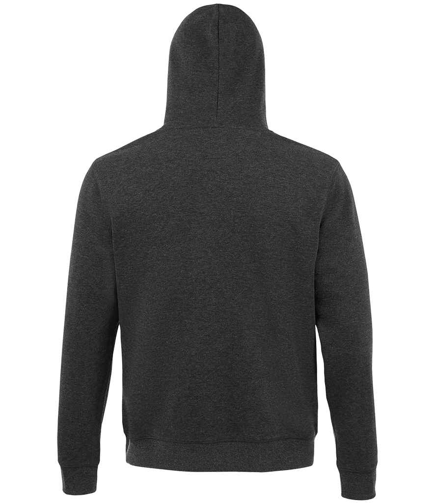SOL'S Unisex Spencer Hooded Sweatshirt in Charcoal Marl, back view