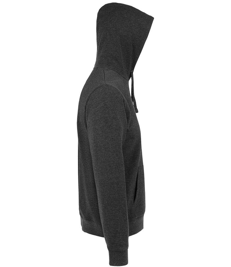 SOL'S Unisex Spencer Hooded Sweatshirt in Charcoal Marl, side view