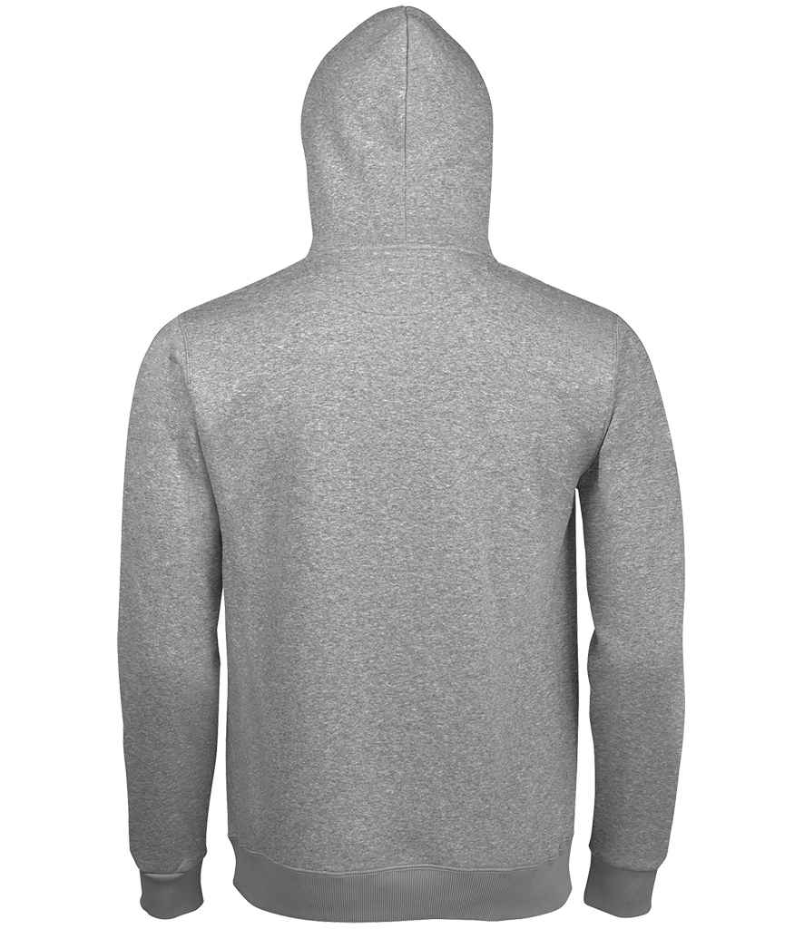 SOL'S Unisex Spencer Hooded Sweatshirt in Grey Marl, back view