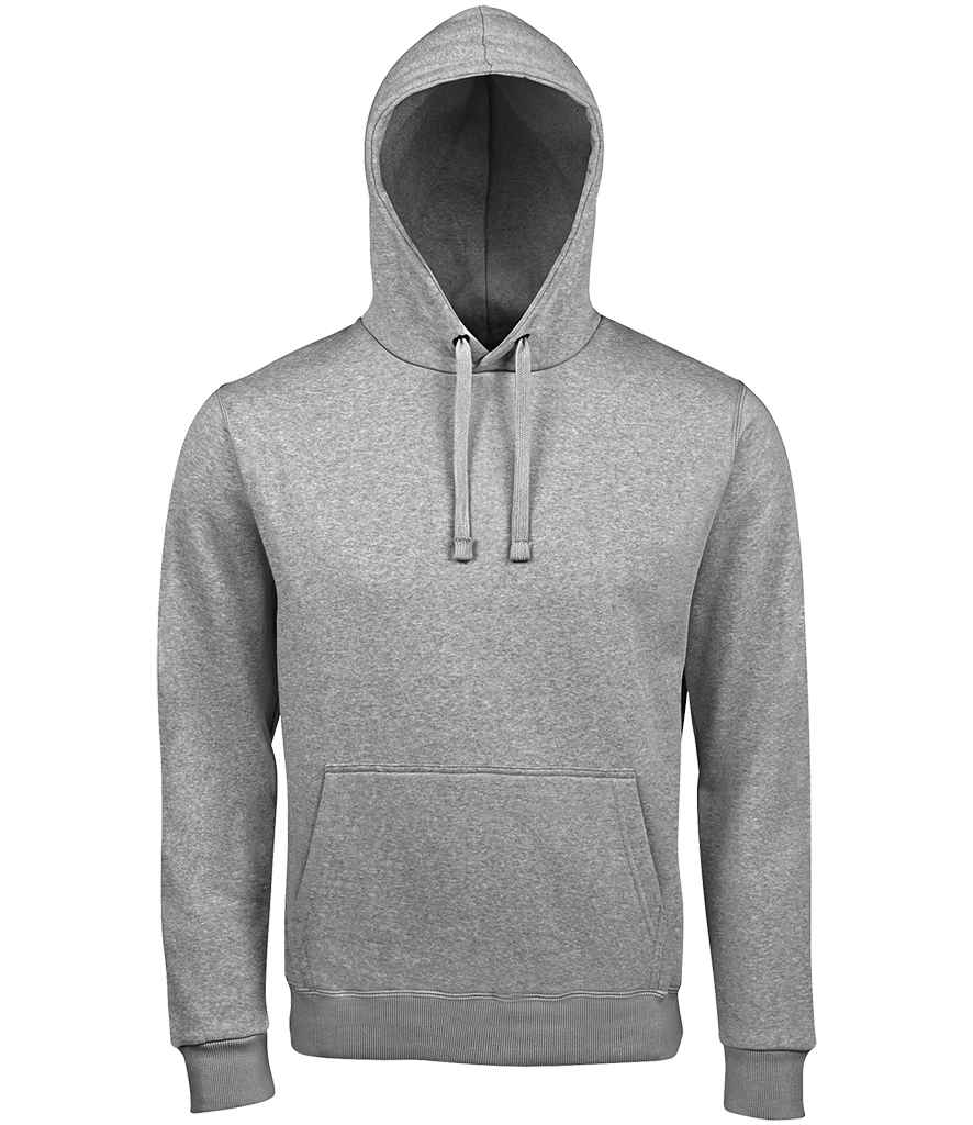 SOL'S Unisex Spencer Hooded Sweatshirt in Grey Marl, front view