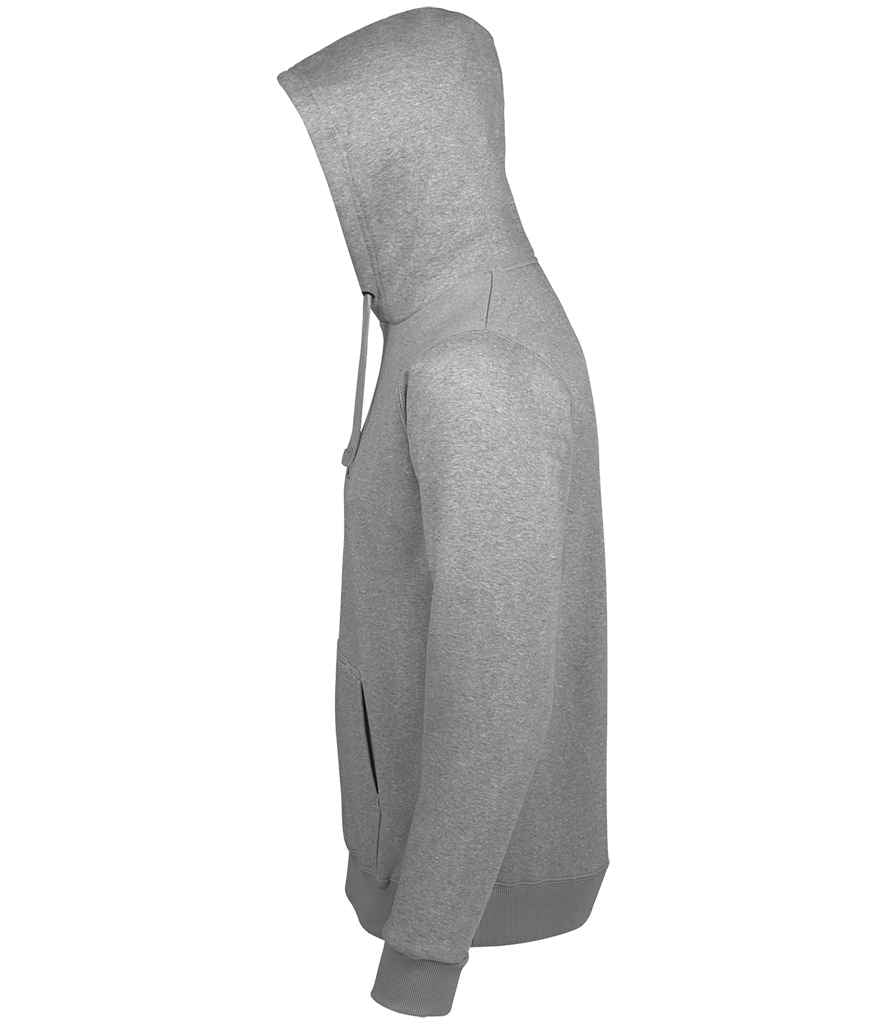 SOL'S Unisex Spencer Hooded Sweatshirt in Grey Marl, side view