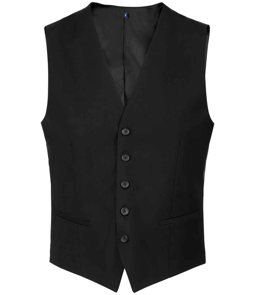 NEOBLU Max Suit Waistcoat in Deep Black, front view