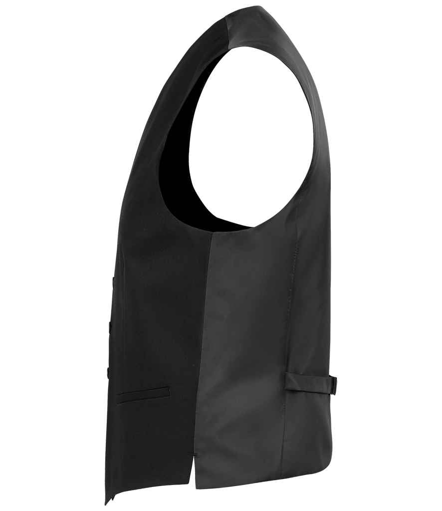 NEOBLU Max Suit Waistcoat in Deep Black, side view