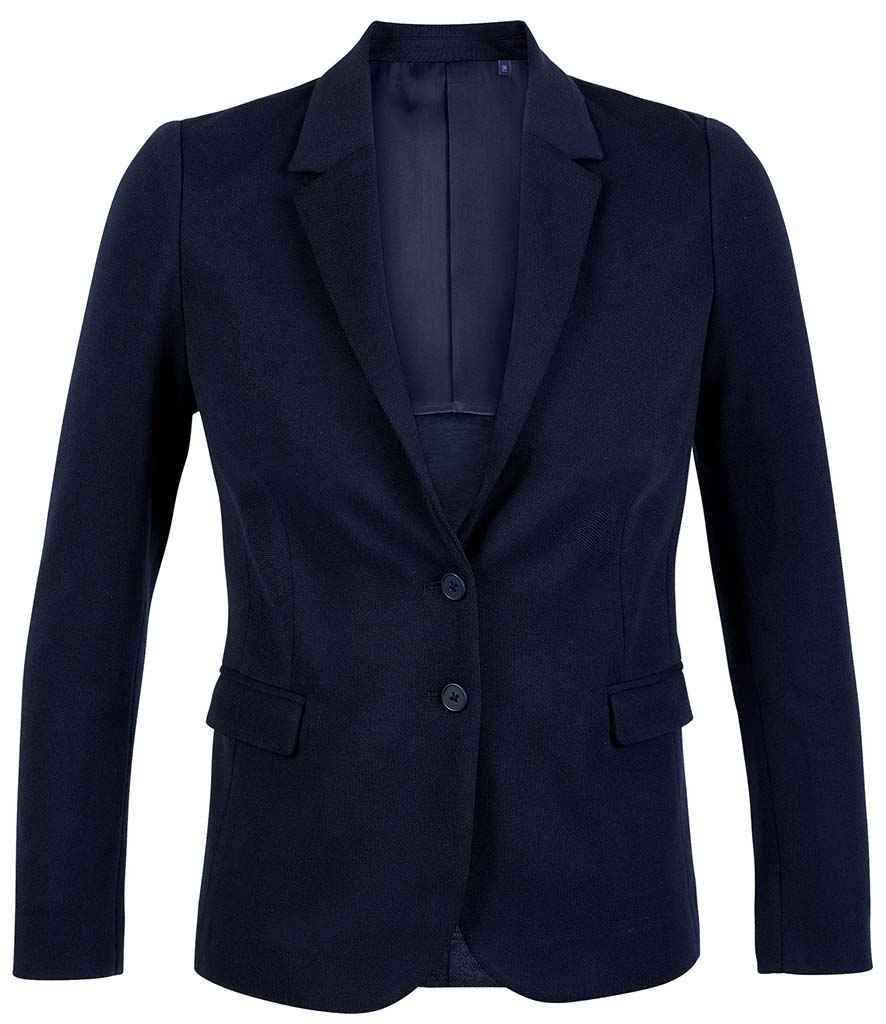 NEOBLU Ladies Marcel Piqué Blazer in Night Blue, front view